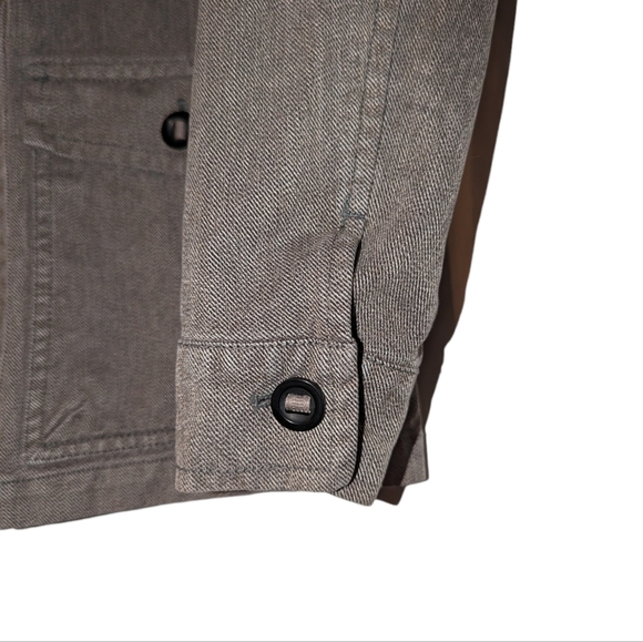 Mens Fossil Cotton Zip Button Up Military Utility Field Denim Jacket Grey Medium - Picture 4 of 10